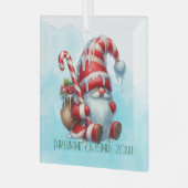 Creëer Uw eigen pepermunt bessen kerst gnoom Glas Ornament (Voorkant links)