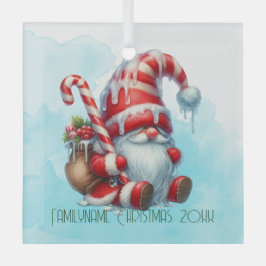 Creëer Uw eigen pepermunt bessen kerst gnoom Glas Ornament