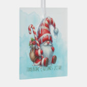 Creëer Uw eigen pepermunt bessen kerst gnoom Glas Ornament (Voorkant Rechts)