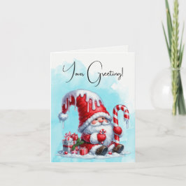 Creëer Uw eigen pepermunt Canes Christmas Gnome Feestdagen Kaart