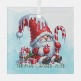 Creëer Uw eigen pepermunt Canes Christmas Gnome Glas Ornament