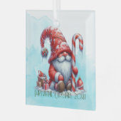 Creëer uw eigen pepermunt kerstcadeau gnoom glas ornament (Voorkant links)