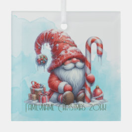 Creëer uw eigen pepermunt kerstcadeau gnoom glas ornament