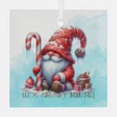 Creëer uw eigen pepermunt kerstcadeau gnoom glas ornament (Achterkant)