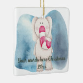 Creëer Uw eigen pepermunt olifant kerst Keramisch Ornament (Rechts)