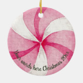 Creëer Uw eigen Pepermunt Snoep Kerst Keramisch Ornament (Achterkant)