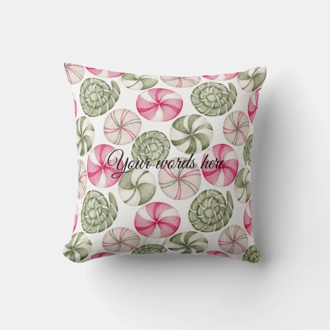 Creëer Uw eigen Pepermunt Snoep Kerst Kussen (Voorkant)