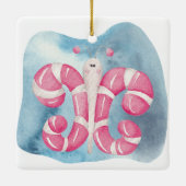 Creëer Uw eigen pepermunt vlinder kerst Keramisch Ornament (Achterkant)