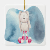 Creëer Uw eigen Peppermint Bunny Konijn Kerstmis Keramisch Ornament (Achterkant)