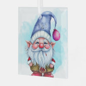 Creëer uw eigen Periwinkle Christmas Gnome Glas Ornament (Voorkant links)