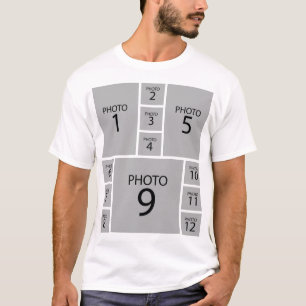 Creëer uw eigen persoonlijke 12 FOTO-COLLAGE T-shirt