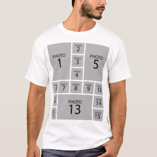 Creëer uw eigen persoonlijke 15 FOTO-COLLAGE T-shirt
