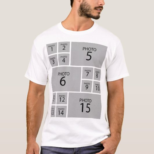 Creëer uw eigen persoonlijke 15 FOTO-COLLAGE T-shirt (Voorkant)