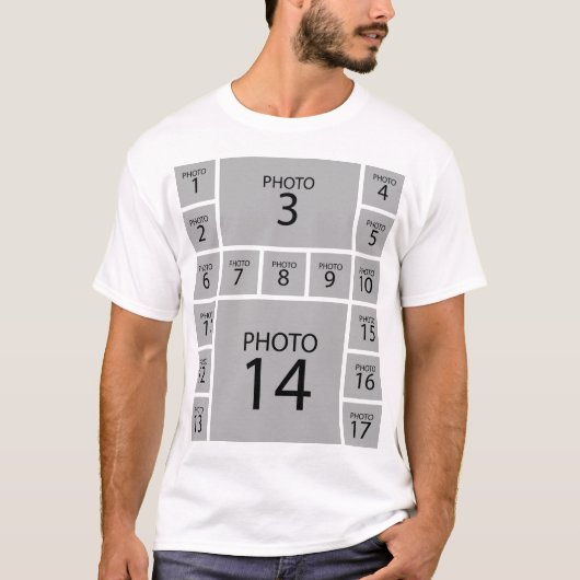 Creëer uw eigen persoonlijke 17 FOTO-COLLAGE T-shirt (Voorkant)