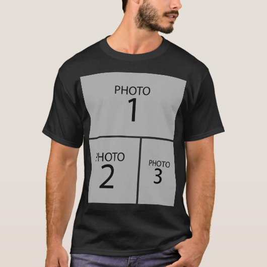 Creëer uw eigen persoonlijke 3 FOTO-COLLAGE T-shirt (Voorkant)
