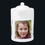 Creëer Uw eigen persoonlijke 3 Fototeam Theepot<br><div class="desc">Vierkante foto's van je familie of kinderen op de theepot. Mok met cadeau voor gevierd cadeau bij kerst,  Thanksgiving of verjaardagen</div>