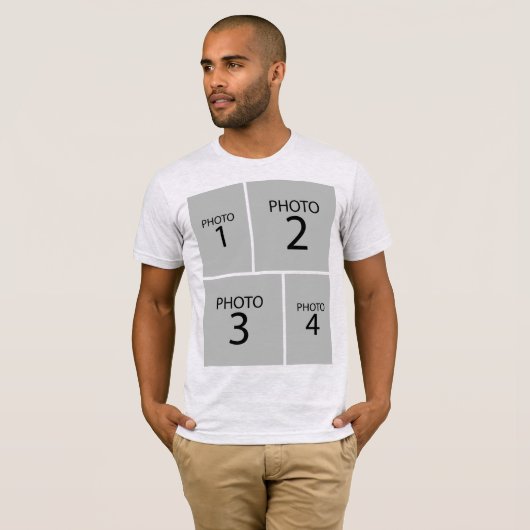 Creëer uw eigen persoonlijke 8 FOTO-COLLAGE T-shirt (Voorkant volledig)