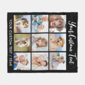 Creëer Uw eigen persoonlijke 9 Fotocollage Fleece Deken (Voorkant (Horizontaal))