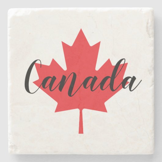 Creëer Uw eigen persoonlijke Canadese Rode Maple L Stenen Onderzetter (Voorkant)