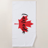 Creëer Uw eigen persoonlijke Canadese Rode Maple L Strandlaken (Voorkant)