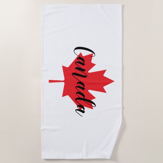 Creëer Uw eigen persoonlijke Canadese Rode Maple L Strandlaken (Voorkant)