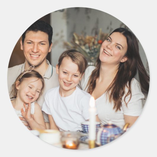 Creëer Uw eigen persoonlijke familiefoto Ronde Sticker (Voorkant)