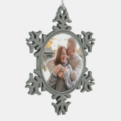 Creëer Uw eigen persoonlijke familiefoto Tin Sneeuwvlok Ornament (Links)
