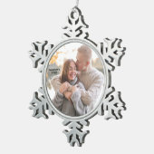 Creëer Uw eigen persoonlijke familiefoto Tin Sneeuwvlok Ornament (Rechts)