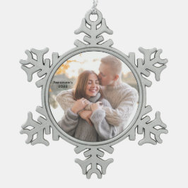 Creëer Uw eigen persoonlijke familiefoto Tin Sneeuwvlok Ornament