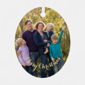 Creëer Uw eigen persoonlijke feestelijke foto met  Metalen Ornament (Voorkant)