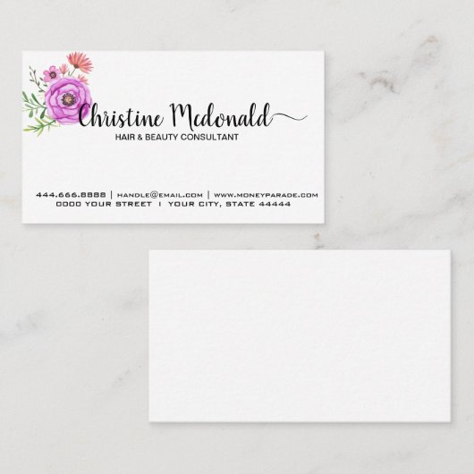 Creëer Uw eigen persoonlijke Florence Design Custo Visitekaartje (Voorkant / Achterkant)