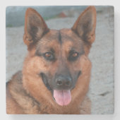 Creëer Uw eigen persoonlijke foto van Dog Stenen Onderzetter (Voorkant)