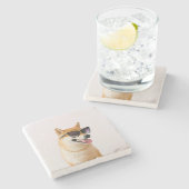 Creëer Uw eigen persoonlijke foto van het Pet Stenen Onderzetter (Zijkant)