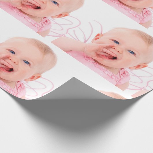 Creëer Uw eigen persoonlijke fotokerstmis Cadeaupapier (Hoek)