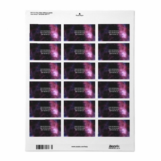 Creëer uw eigen persoonlijke gepersonaliseerde etiket (Full Sheet)