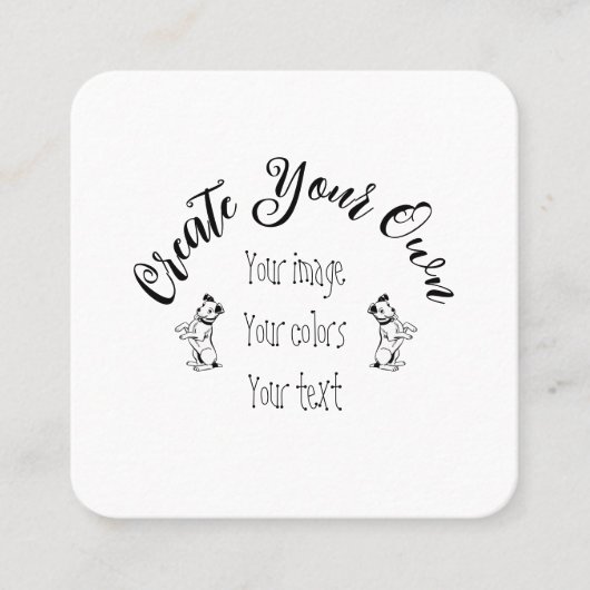 Creëer uw eigen persoonlijke gepersonaliseerde vierkante visitekaartje (Voorkant)