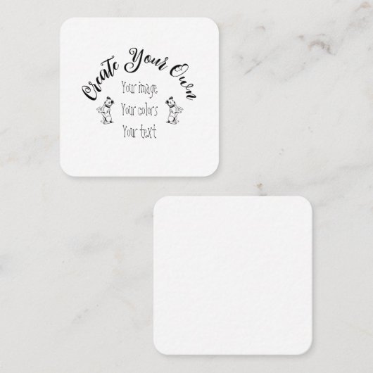 Creëer uw eigen persoonlijke gepersonaliseerde vierkante visitekaartje (Voorkant / Achterkant)