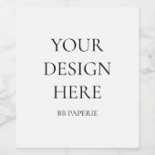 Creëer uw eigen persoonlijke gepersonaliseerde wijn etiket (Enkel label)