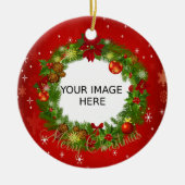 Creëer uw eigen persoonlijke kerstfoto keramisch ornament (Voorkant)