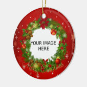 Creëer uw eigen persoonlijke kerstfoto keramisch ornament (Links)