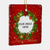 Creëer uw eigen persoonlijke kerstfoto keramisch ornament (Rechts)