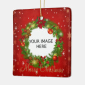 Creëer uw eigen persoonlijke kerstfoto keramisch ornament (Links)