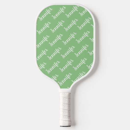 Creëer Uw eigen persoonlijke naam Groene Picklebal Pickleball Paddle (Voorkant)