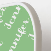 Creëer Uw eigen persoonlijke naam Groene Picklebal Pickleball Paddle (Links Detail)