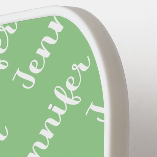 Creëer Uw eigen persoonlijke naam Groene Picklebal Pickleball Paddle (Links Detail)