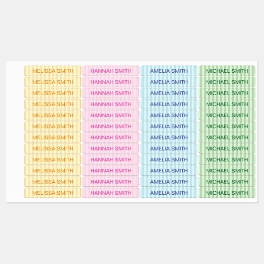 Creëer uw eigen persoonlijke naam kleur gecodeerd labels (Vel)