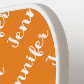 Creëer Uw eigen persoonlijke naam Oranje Pickleball Paddle (Links Detail)