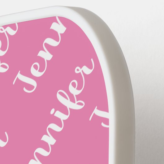 Creëer Uw eigen persoonlijke naam Roze Pickleball Paddle (Links Detail)
