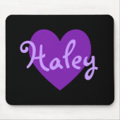 Creëer Uw eigen persoonlijke Paarse harthart zwart Muismat (Voorkant)
