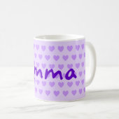 Creëer Uw eigen persoonlijke Paarse hartpatroon Koffiemok (Voorkant rechts)